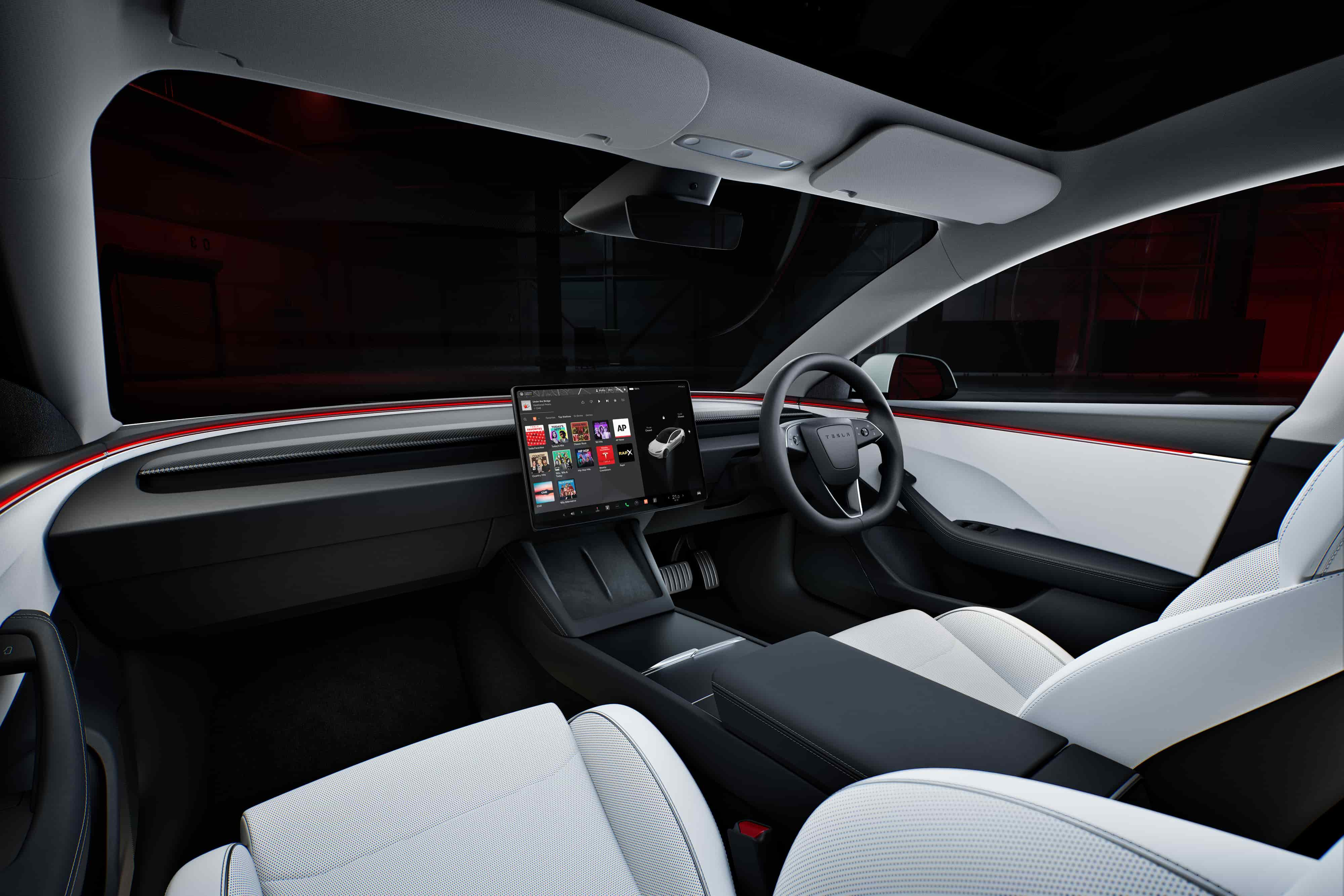 Interior of the Tesla Model 3 Highland 2025